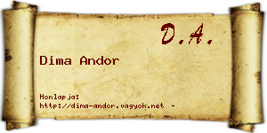 Dima Andor névjegykártya